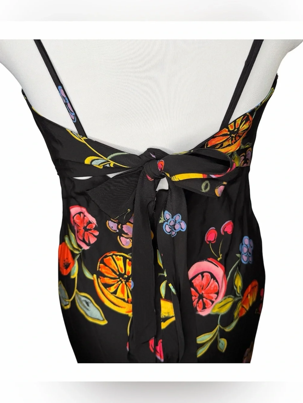 ASTR The Label Charisma Tie Back Sleeveless Midi Dress Size Large Mixed Fruit